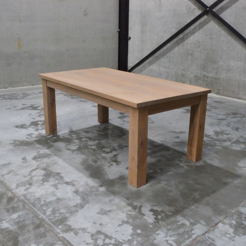 Massief Gezandstraald Eiken Eettafel Greywash