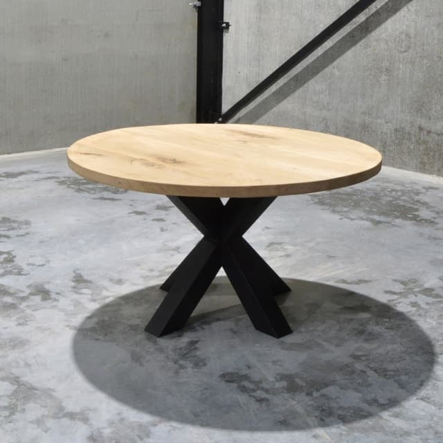 Ronde Massief Eiken Eettafel 9