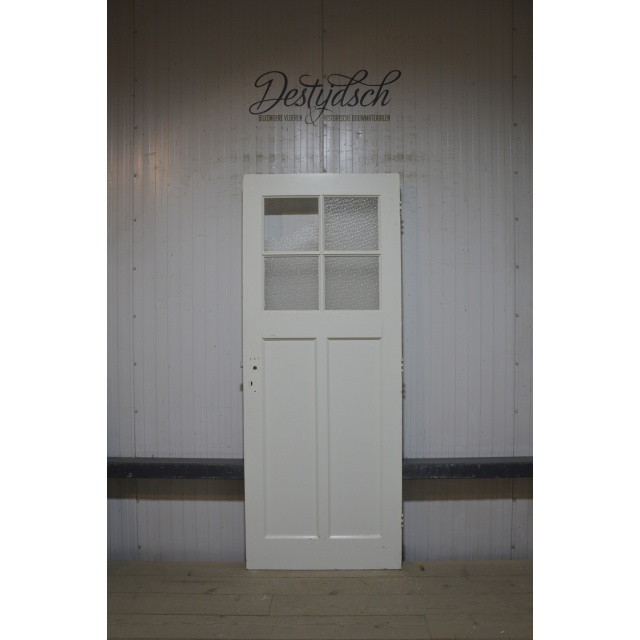 Oude Bruynzeel drievaks paneeldeur met glas 