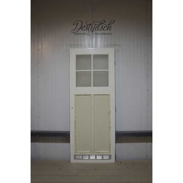 Oude Bruynzeel drievaks paneeldeur met glas 