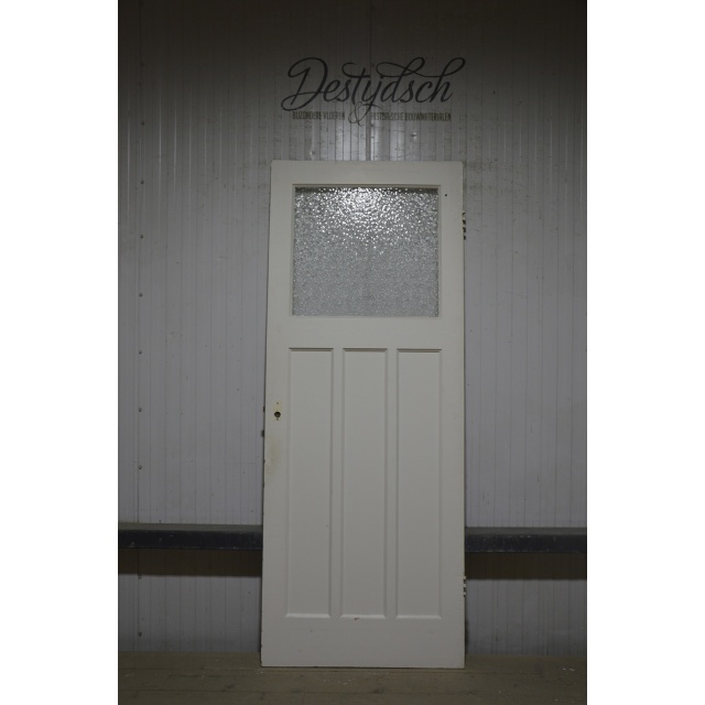 Oude Bruynzeeldeur met 3 staande vakken en 1 ruit 