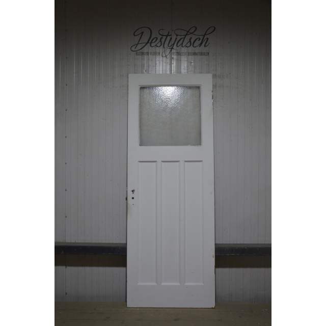 Oude Bruynzeeldeur met 3 staande vakken en 1 ruit 