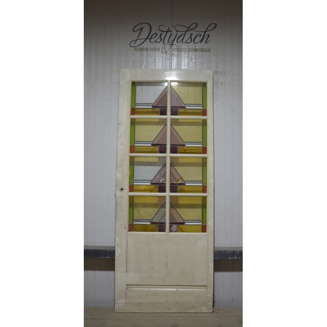 ​Oude deur met glas in lood 